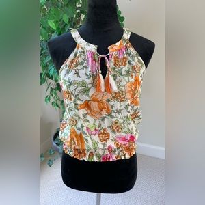 Rose & Olive Womens Sleeveless
Peasant Top Size XS Textured Floral
Bohemian